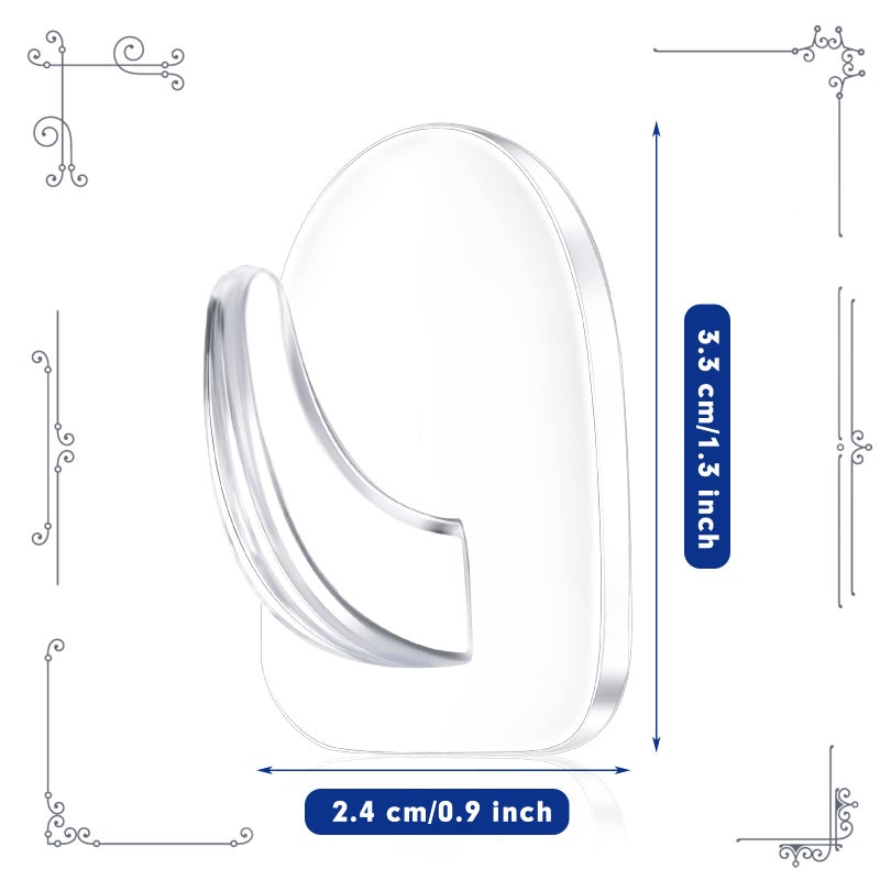 Queekay 30 Pieces Clear Adhesive Wall Hooks for Hanging, Transparent Reusable Seamless Hooks Small Acrylic Sticky Hangers with Non Marking Sticker for Kitchen Bathroom Bedroom Office - Image 2